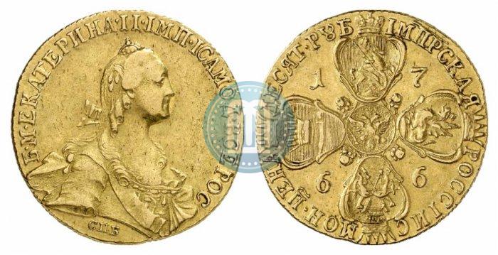 Picture 10 roubles 1766 year СПБ 