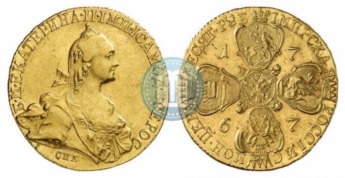 Picture 10 roubles 1767 year СПБ 