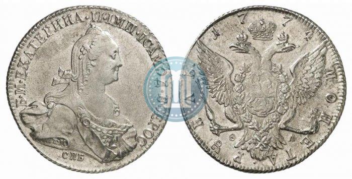 Picture 1 rouble 1774 year СПБ-ФЛ 
