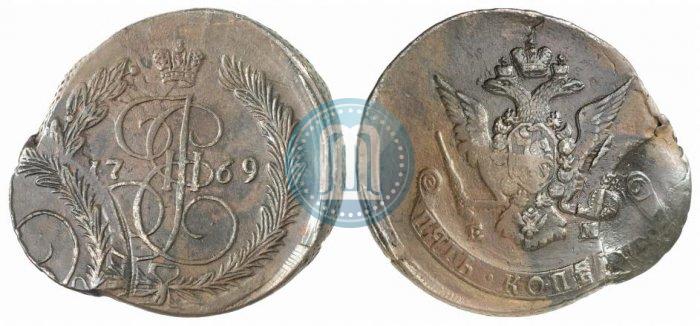 Фото 5 копеек 1769 года ЕМ 