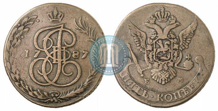 Фото 5 копеек 1787 года ЕМ 