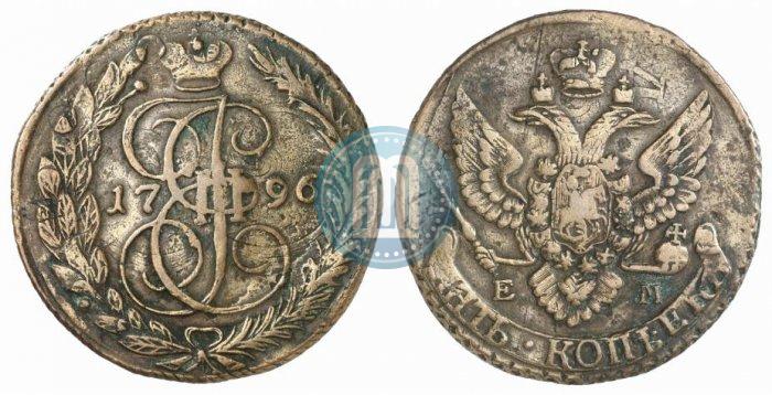 Picture 5 kopecks 1796 year ЕМ "Paul's restrike"
