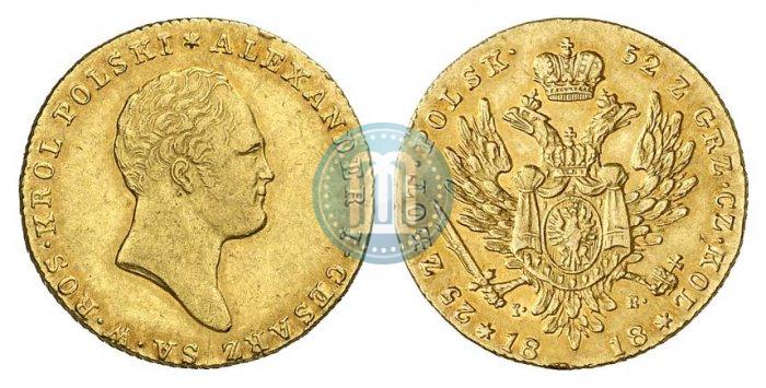 Picture 25 złotych 1818 year IB 
