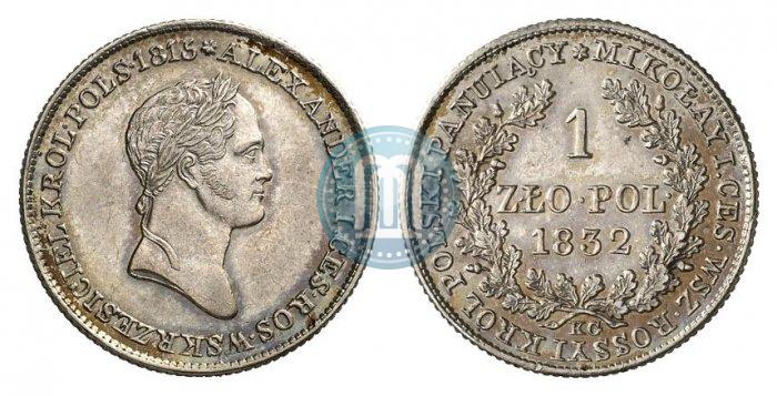 Picture 1 złoty 1832 year KG 