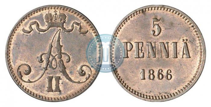 Фото 5 пенни 1866 года  