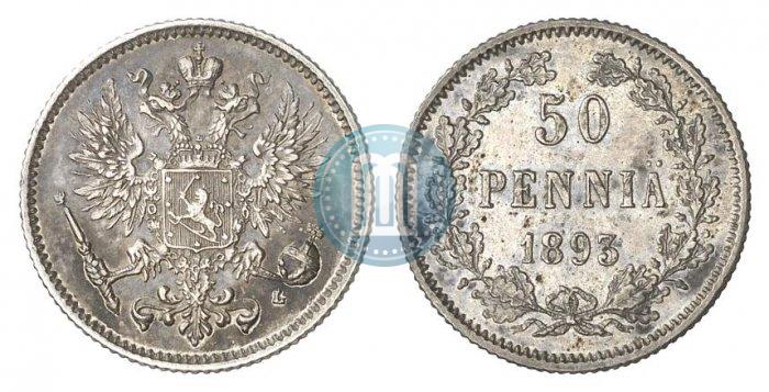 Picture 50 pennia 1893 year L 