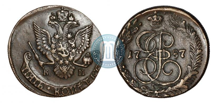 Фото 5 копеек 1787 года КМ 