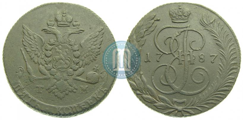 Фото 5 копеек 1787 года ТМ 