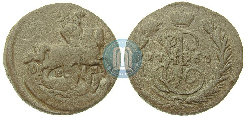 Picture 1 kopeck 1763 year ЕМ 