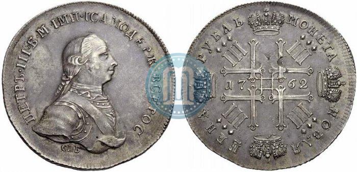 Picture 1 rouble 1762 year СПБ "Monogram on the reverse. Pattern"