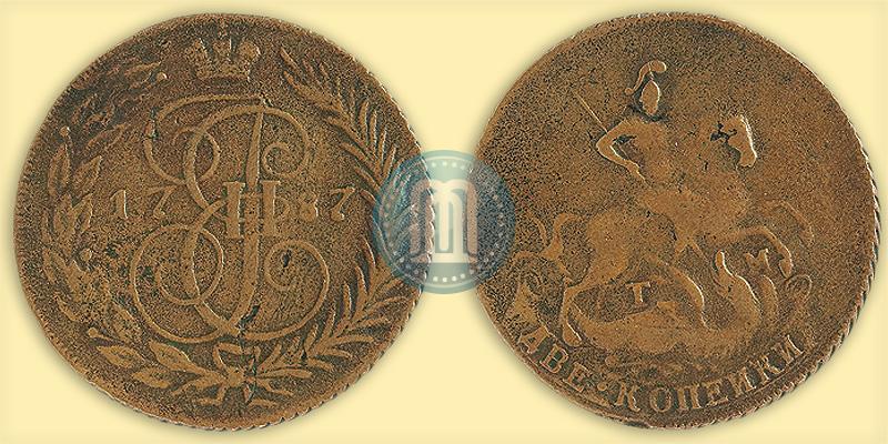 Фото 2 копейки 1787 года ТМ "Пробные"