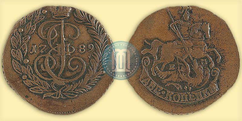 Фото 2 копейки 1789 года ЕМ 