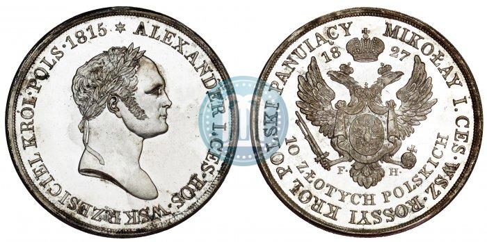 Picture 10 złotych 1827 year FH 