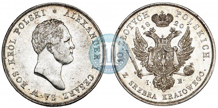Picture 10 złotych 1820 year IB 