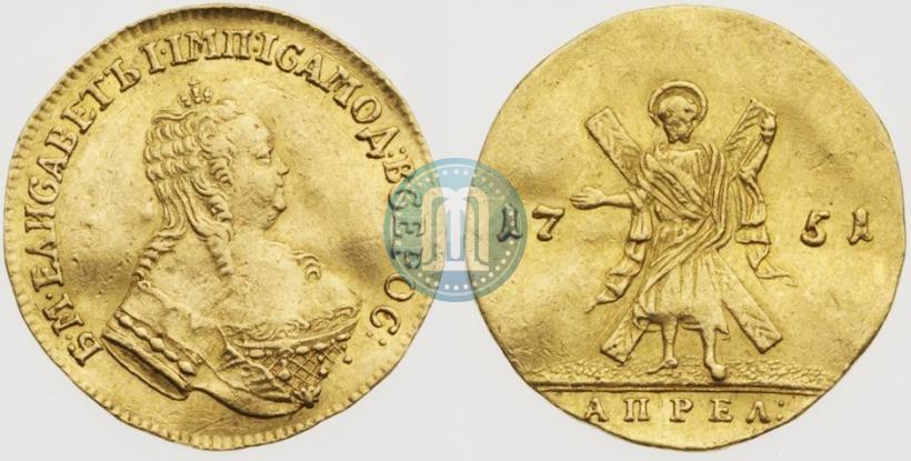 Picture 1 ducat 1751 year  "St. Andrew on the reverse"