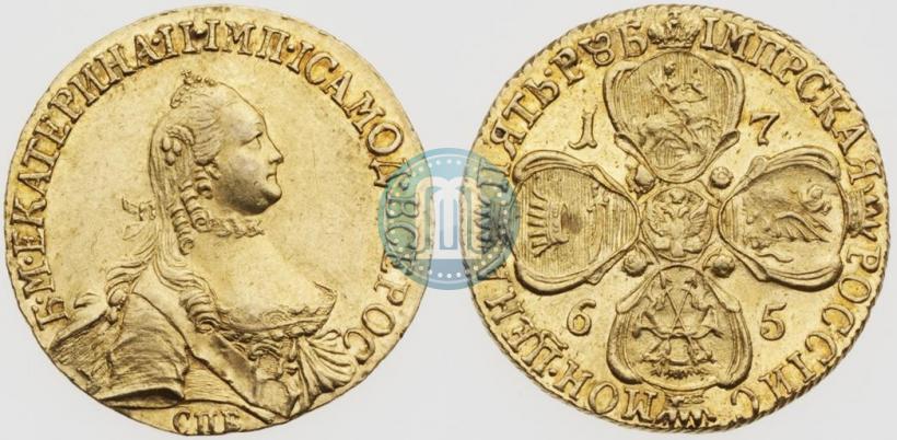 Picture 5 roubles 1765 year СПБ 