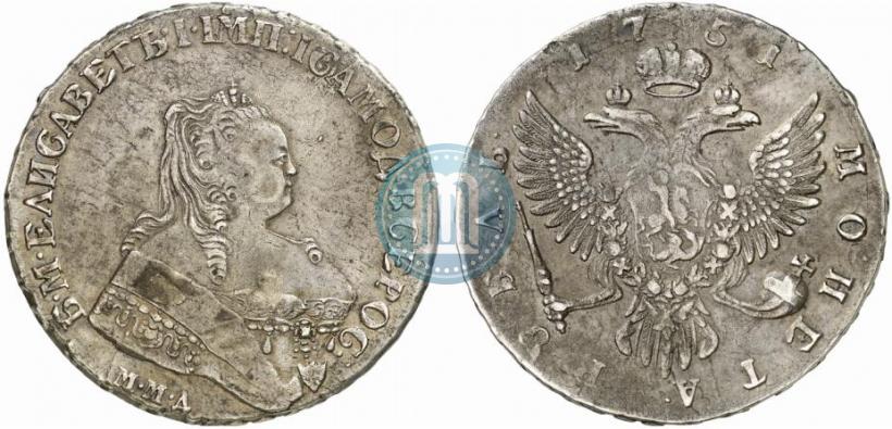 Фото 1 рубль 1751 года ММД 