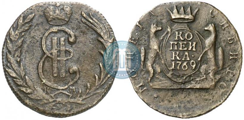Picture 1 kopeck 1769 year КМ 