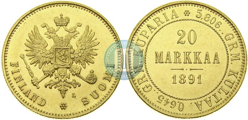 Picture 20 markkaa 1891 year L 