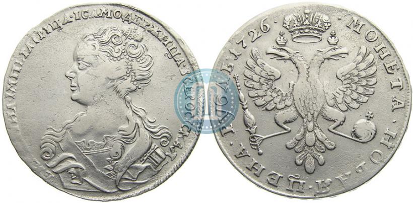 Picture 1 rouble 1726 year  "Moscow type, portrait turned to the left"