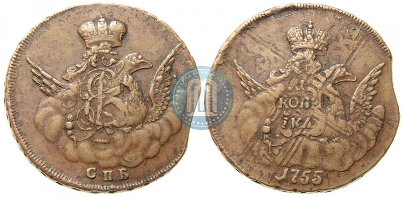Picture 1 kopeck 1755 year СПБ 