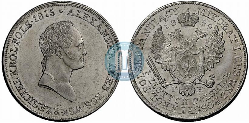 Picture 5 złotych 1829 year FH 