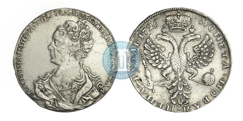Picture 1 rouble 1726 year  "Moscow type, portrait turned to the left"