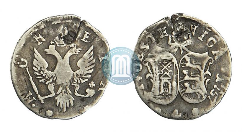 Picture 4 kopecks 1757 year  "For Livonia"