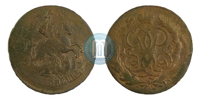 Picture 2 kopecks 1758 year  "Nominal under St. George"