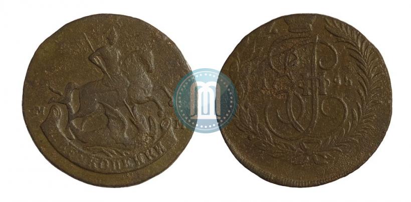 Фото 2 копейки 1795 года ММ 