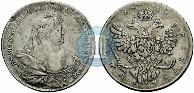 Picture 1 rouble 1737 year  "Moscow type"