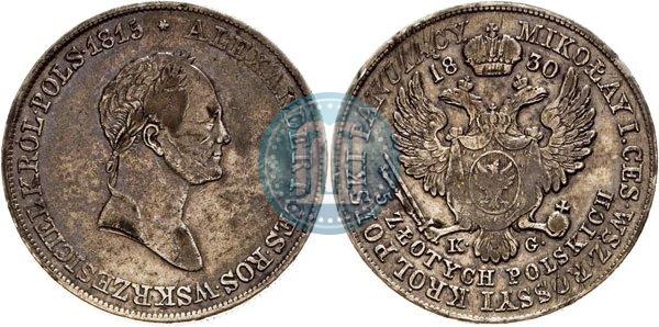 Picture 5 złotych 1830 year KG 