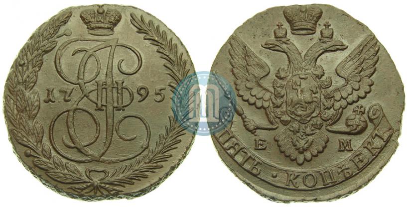 Picture 5 kopecks 1795 year ЕМ 