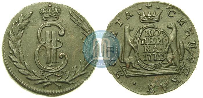 Фото 1 копейка 1772 года КМ 