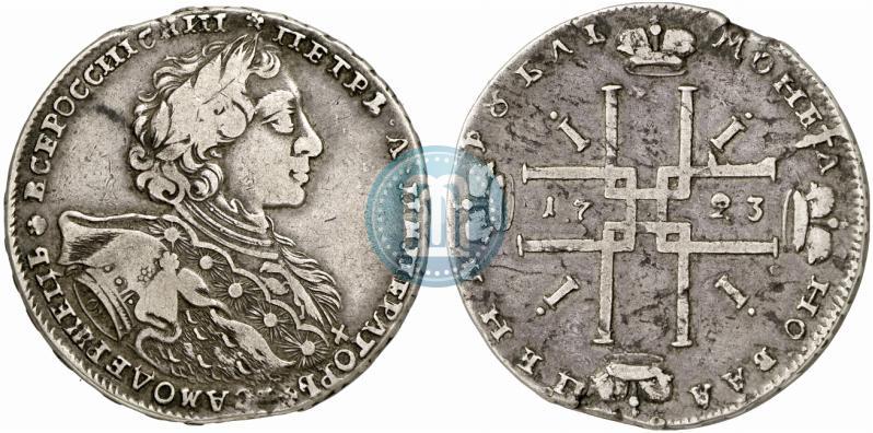Фото 1 рубль 1723 года OK "Портрет в горностаевой мантии"