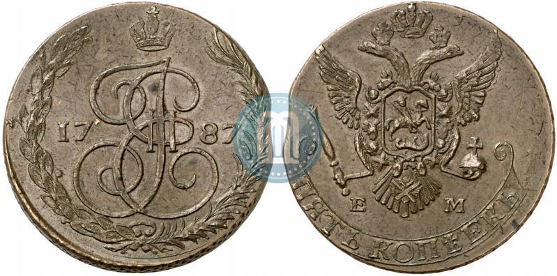 Фото 5 копеек 1787 года ЕМ 