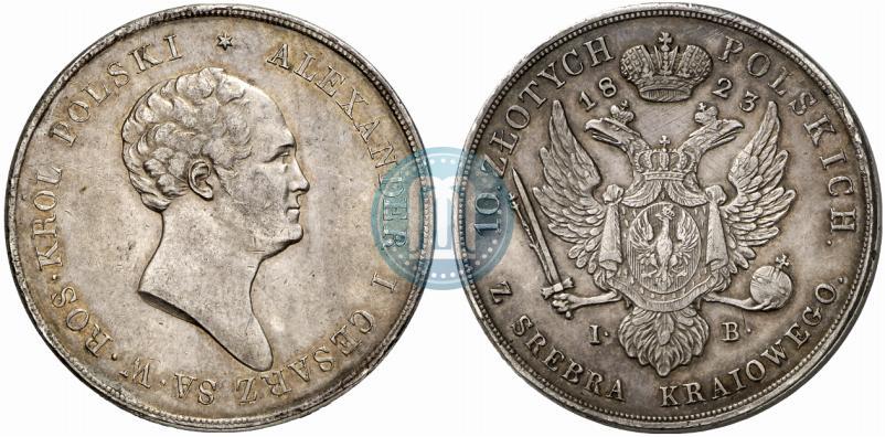Picture 10 złotych 1823 year IB 