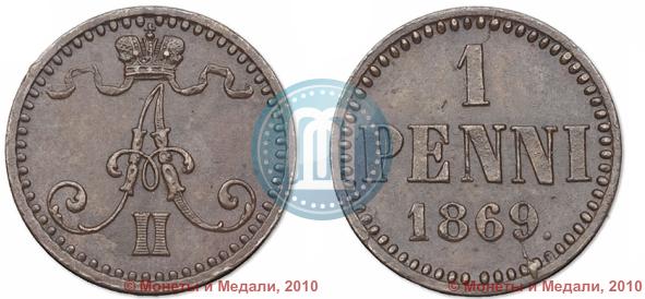 Picture 1 penni 1869 year  