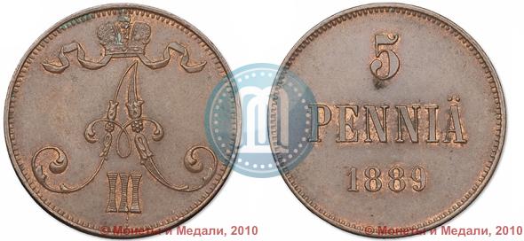 Фото 5 пенни 1889 года  