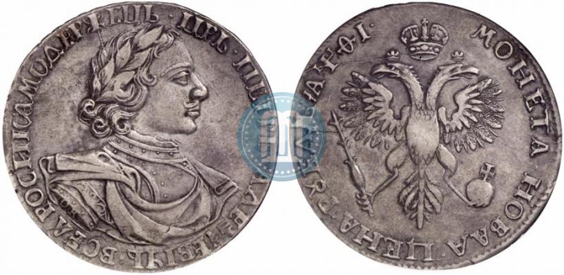 Фото 1 рубль 1719 года OK "Портрет в латах"