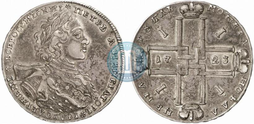 Фото 1 рубль 1723 года OK "Портрет в горностаевой мантии"