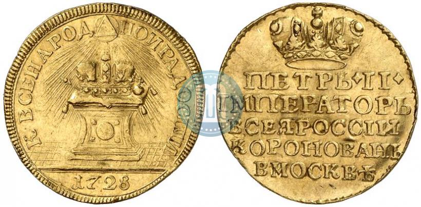 Picture Token Coin 1728 year  "Coronation of the Emperor Peter II"