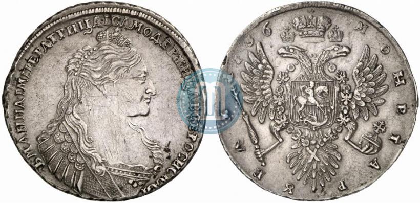 Фото 1 рубль 1736 года  "Тип 1735 года"