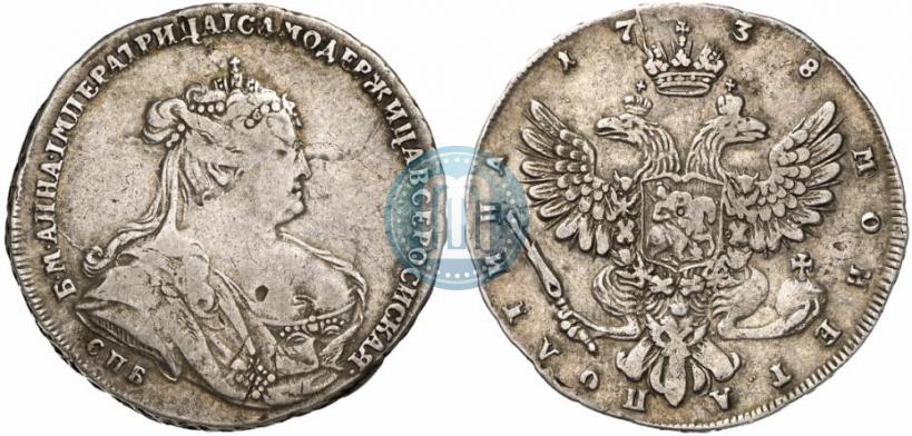 Фото Полтина 1738 года СПБ "Петербургский тип"