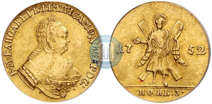 Picture 1 ducat 1752 year  "St. Andrew on the reverse"