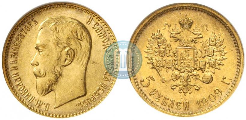 Picture 5 roubles 1909 year (ЭБ) 