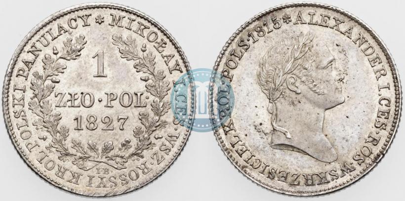 Picture 1 złoty 1827 year IB 