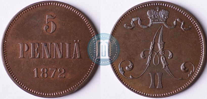 Picture 5 pennia 1872 year  