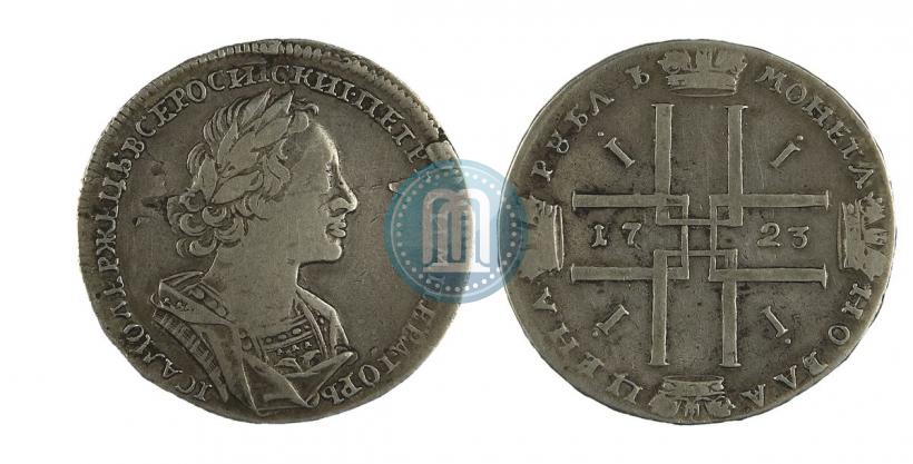 Фото 1 рубль 1723 года  "Портрет в античных доспехах"