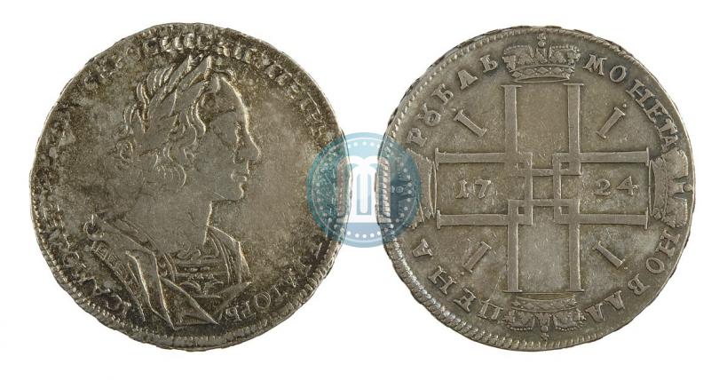 Фото 1 рубль 1724 года  "Портрет в античных доспехах"